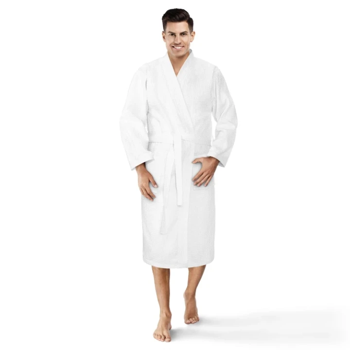 Bawelniany-Szlafrok-Kimono-Gofer-Wafel-Uniseks-Bialy-3.webp